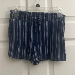 Bixbee High Waist Blue and White Striped Shorts